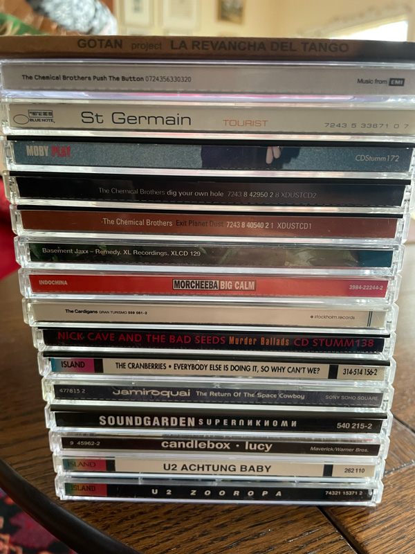 stack of CDs