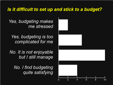 Data from survey about users’ relationship with budgeting